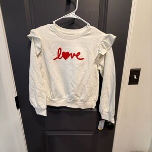 Cat & Jack White Sweatshirt with Red Love Design